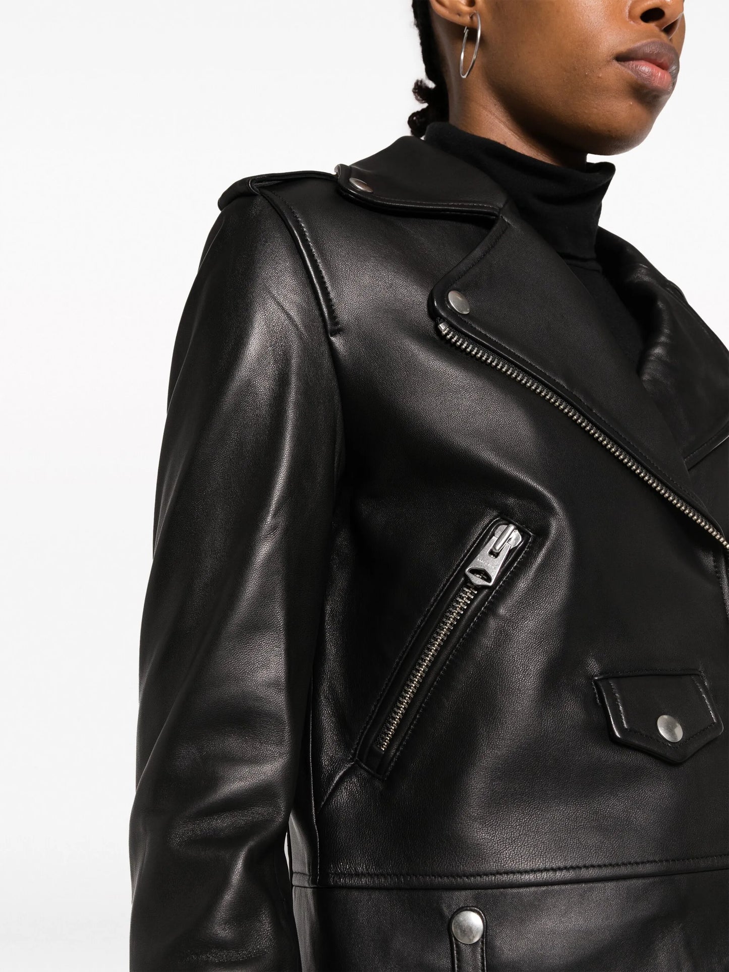 Baya off-centre leather jacket