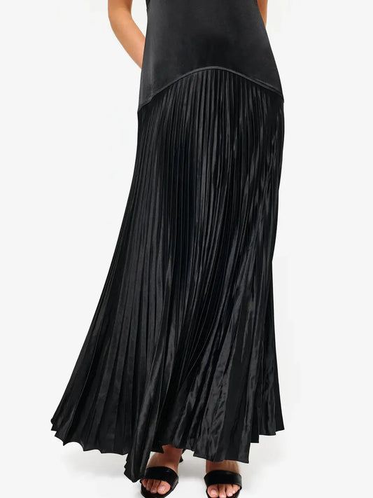 CAMI CAMIJENNELYN PLEATED GOWN BLACK