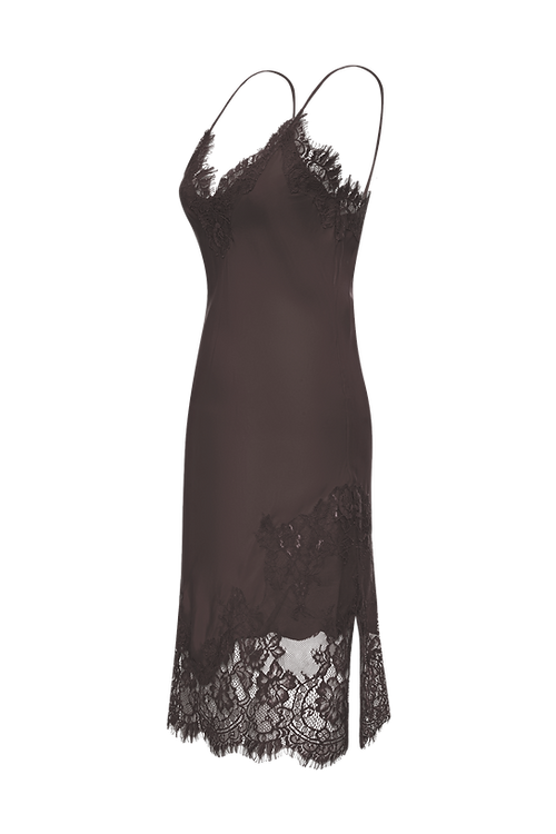 Gold Hawk Grace Lace Silk Dress