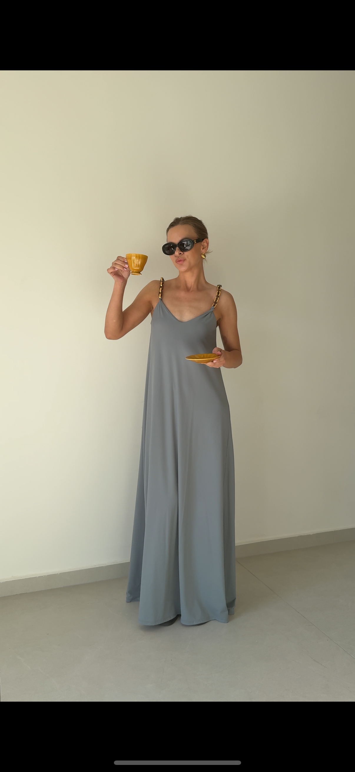 Calarena Dress MEDIUSTERRA Gris Stone