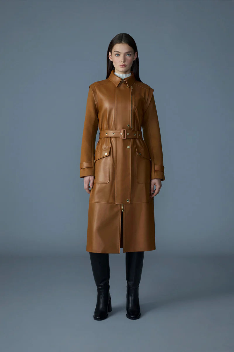 EVELINA LEATHER COAT