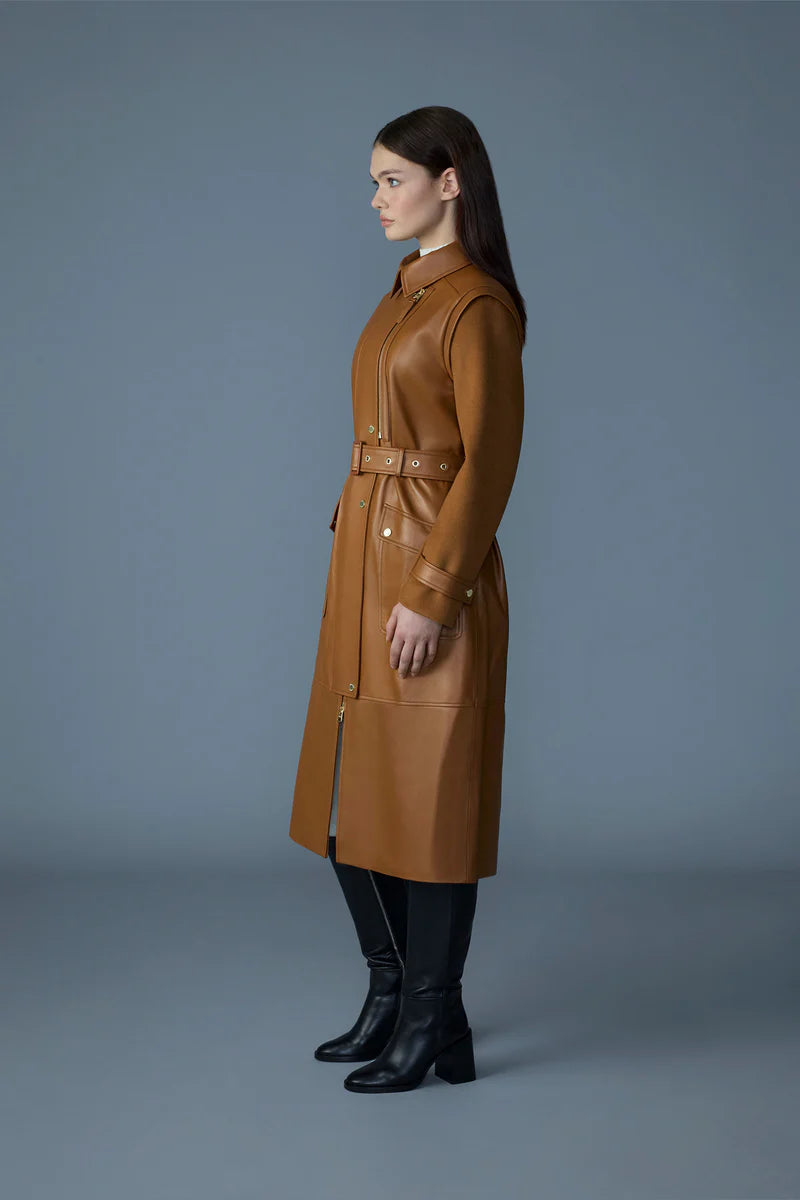 EVELINA LEATHER COAT