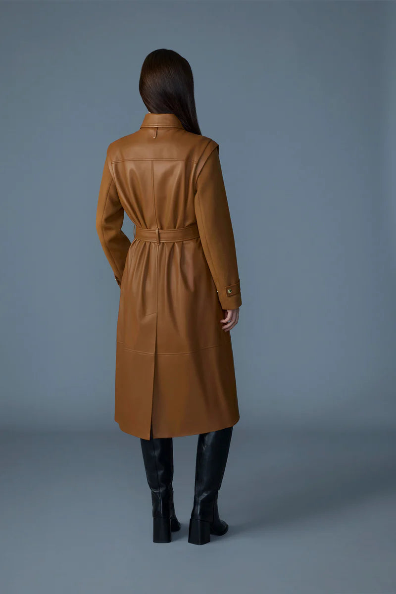 EVELINA LEATHER COAT