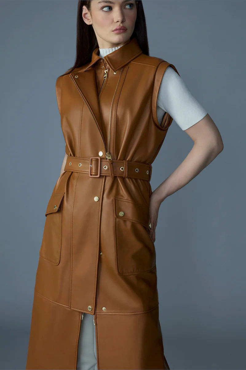 EVELINA LEATHER COAT