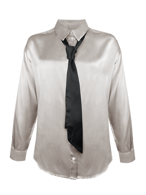 Gold Hawk Loose Silk Button Shirt