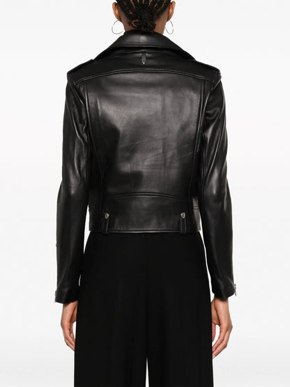 Baya off-centre leather jacket