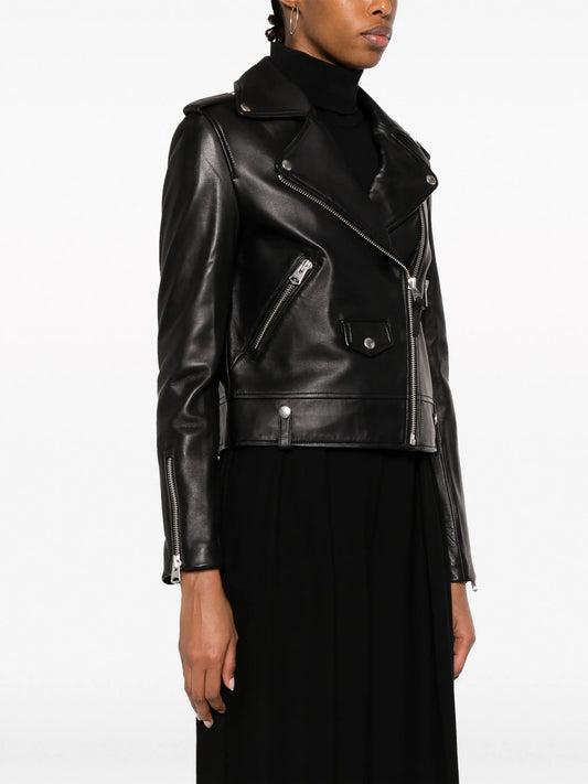 Baya off-centre leather jacket