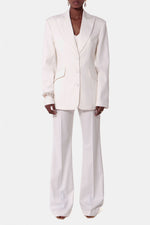 Load image into Gallery viewer, AGGI Leona Off White X Shaped BLazer White
