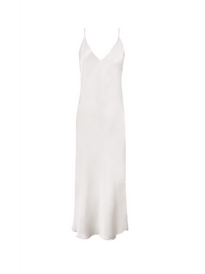 Gold Hawk Silk Bias Maxi Dress