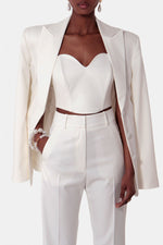 Load image into Gallery viewer, AGGI Leona Off White X Shaped BLazer White
