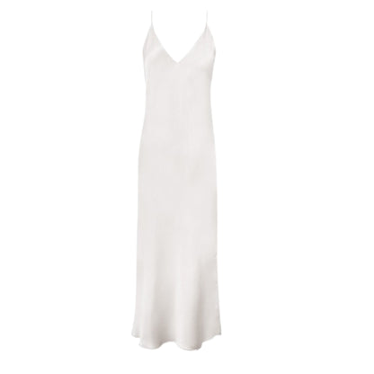 Gold Hawk Silk Bias Maxi Dress
