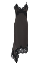Load image into Gallery viewer, Gold Hawk Emma Sheer Bottom Slip Dress
