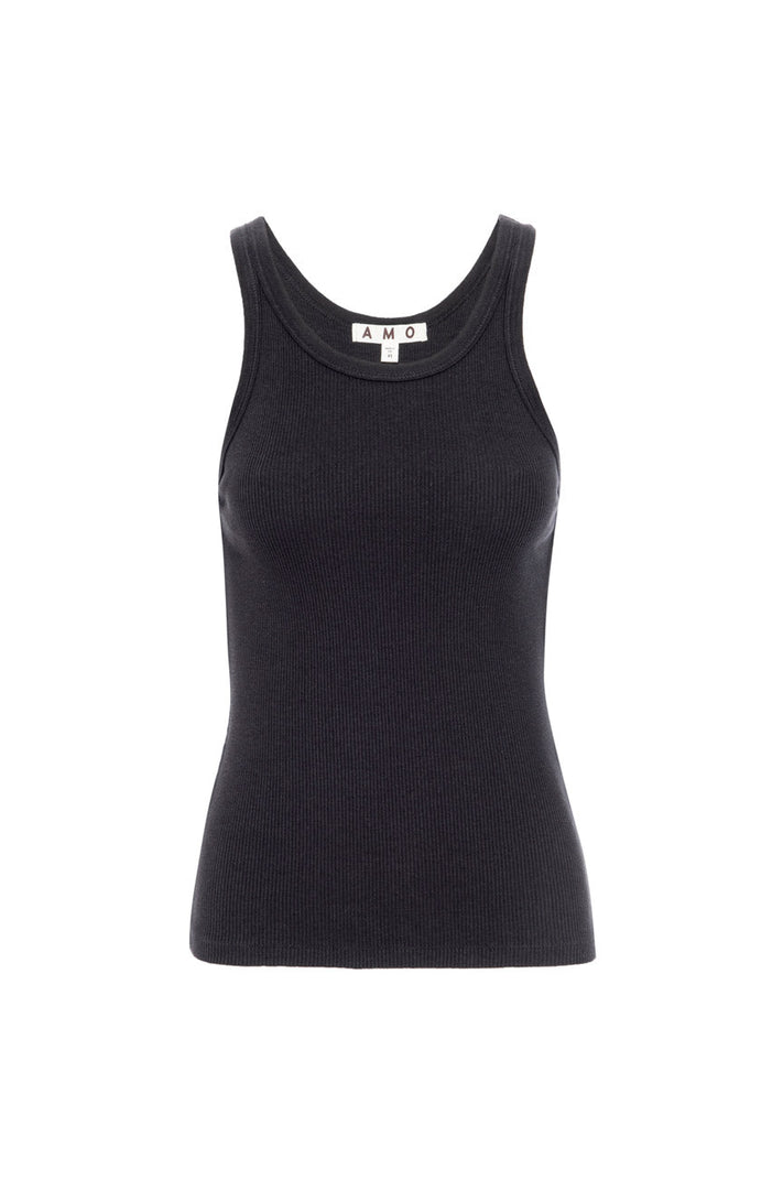 AMO LONG RIB TANK INDIGO STONE WASH