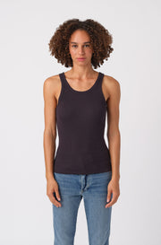 AMO LONG RIB TANK INDIGO STONE WASH