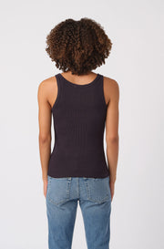 AMO LONG RIB TANK INDIGO STONE WASH