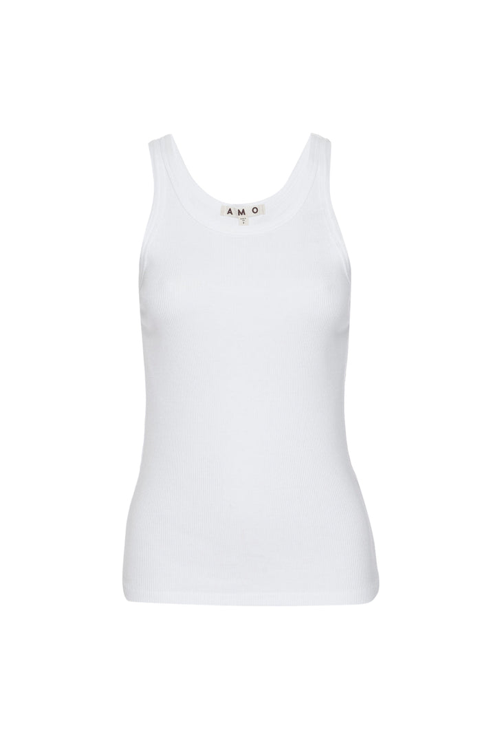 AMO LONG RIB TANK INDIGO STONE WASH