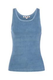 AMO LONG RIB TANK INDIGO STONE WASH