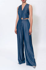Load image into Gallery viewer, AGGI Ophelie  Denim Navy Blue Pants

