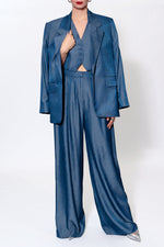 Load image into Gallery viewer, AGGI Ophelie  Denim Navy Blue Pants
