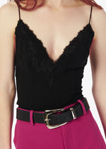 Load image into Gallery viewer, AMANI RIB KNIT BODYSUIT BLACK
