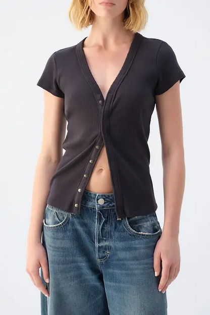 AMOUR RIB TEE VINTAGE BLACK