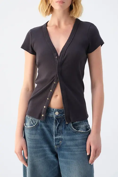 AMOUR RIB TEE VINTAGE BLACK