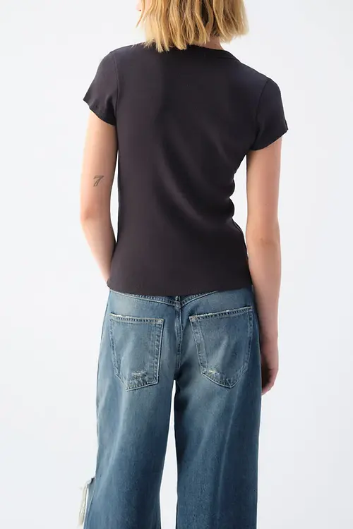 AMOUR RIB TEE VINTAGE BLACK