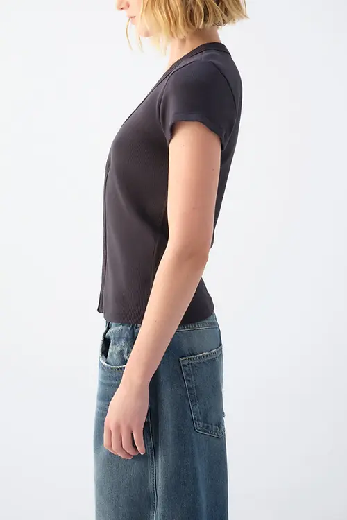 AMOUR RIB TEE VINTAGE BLACK