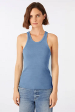 Load image into Gallery viewer, AMO LONG RIB TANK INDIGO STONE WASH
