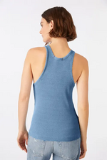 Load image into Gallery viewer, AMO LONG RIB TANK INDIGO STONE WASH
