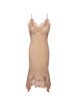 Load image into Gallery viewer, Gold Hawk Cara Slip Bias Mid-Lenght Dress
