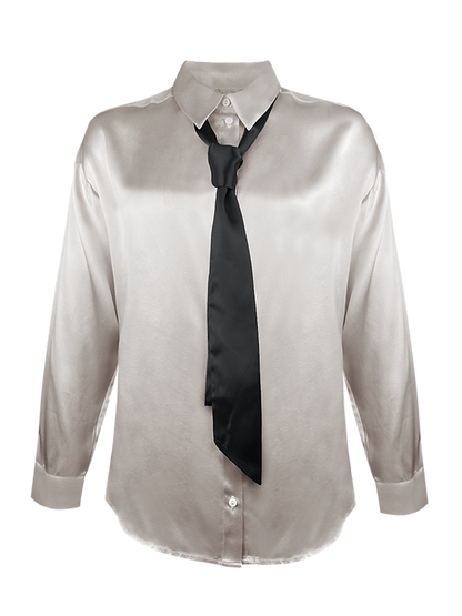 Gold Hawk Loose Silk Button Shirt