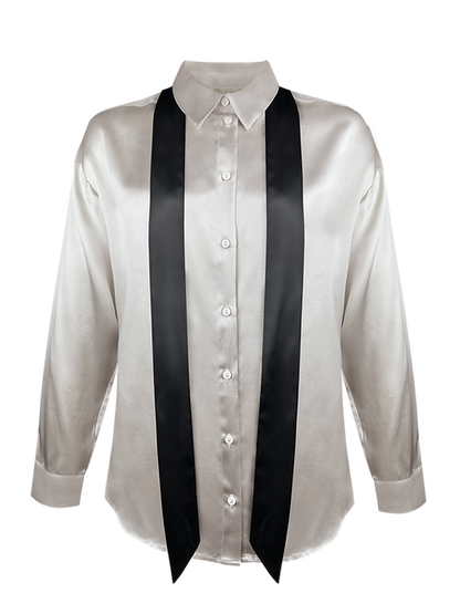 Gold Hawk Loose Silk Button Shirt