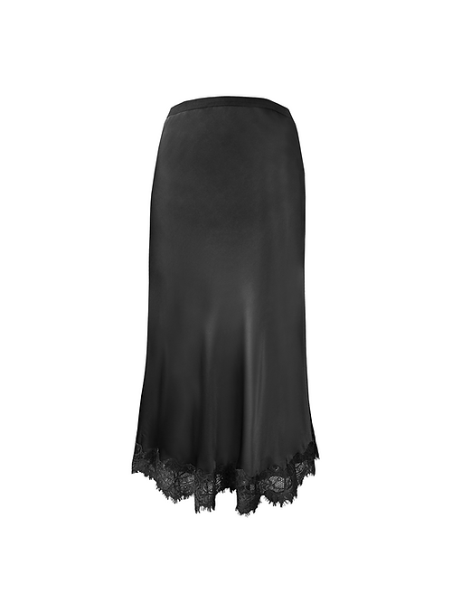 Gold Hawk Silk Bias Mid- Length Skirt