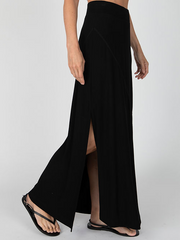 ATM VISCOSE BLEND JERSEY SEAMED MAXI SKIRT